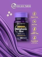 Vista 5 de Carlyle Melatonina 12 mg de disolución rápida, 180 tabletas Sin drogas Sabor natural de bayas Vegetariano, sin OMG, sin gluten