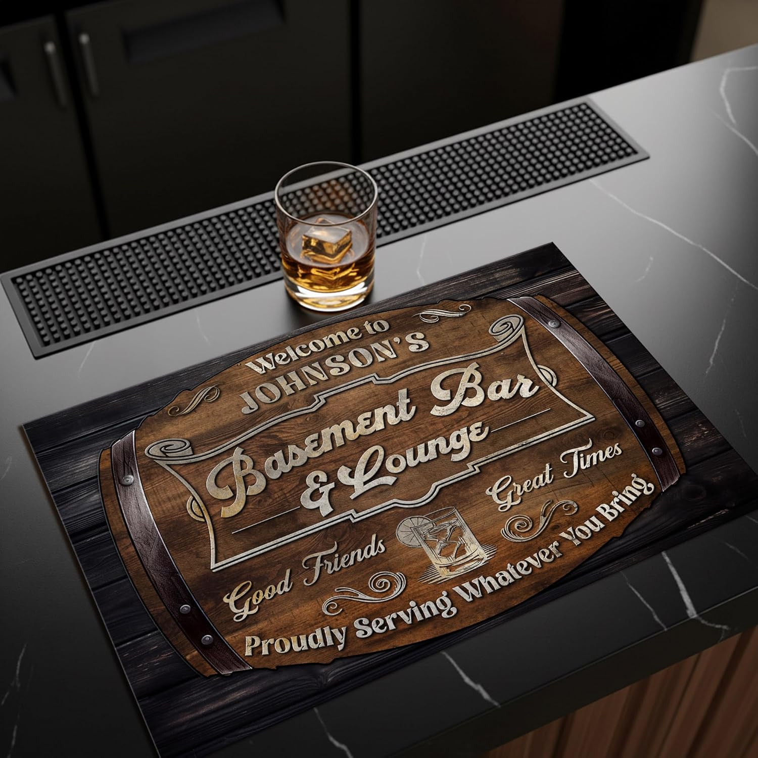 THUYPT Personalized Drying Mat for Home Bar Decor, Dish Drying Mat for Counter, Kitchen Bar Accessories, Vintage Home Bar Decorations Stain Rubber Backed Absorbent Spill Mat (10)