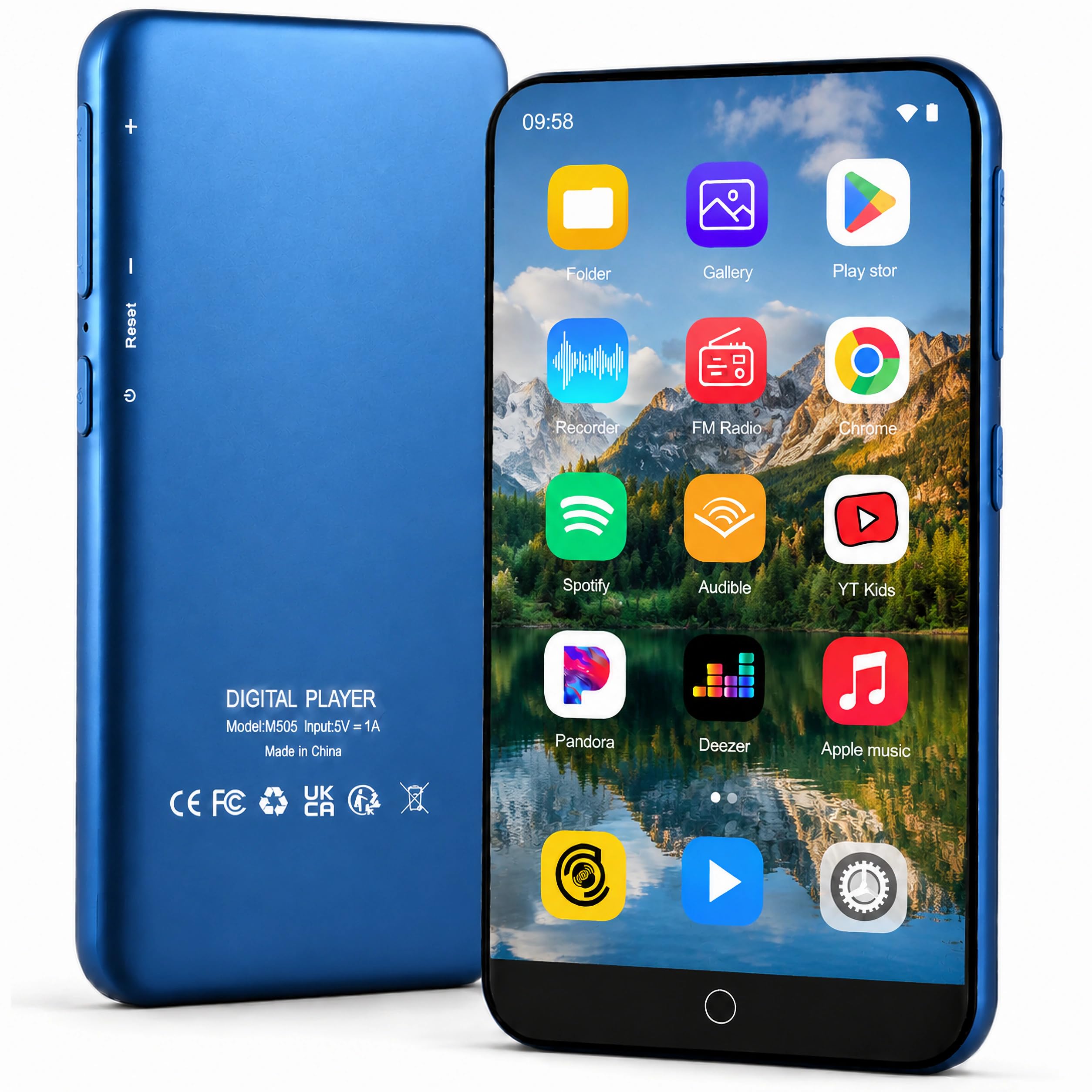 80GB MP3 Player with Bluetooth and WiFi, ZAQE Music Player with Spotify,Pandora,4" Touch Screen Android MP4 MP3 Player for Kids with Audible