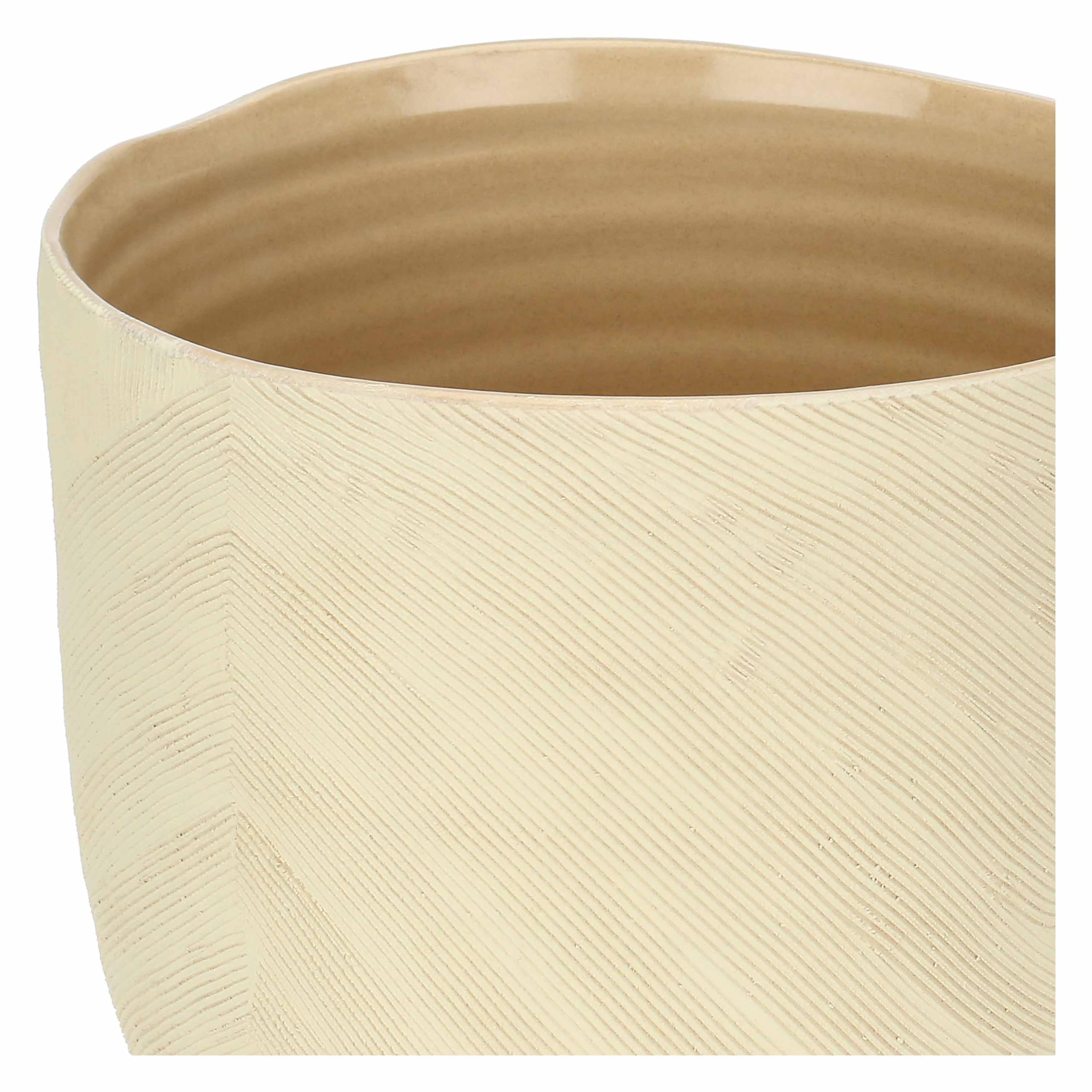 Cachepot L in ceramica, 22,5x22,5cm, profondità 18cm, collezione Sulledune