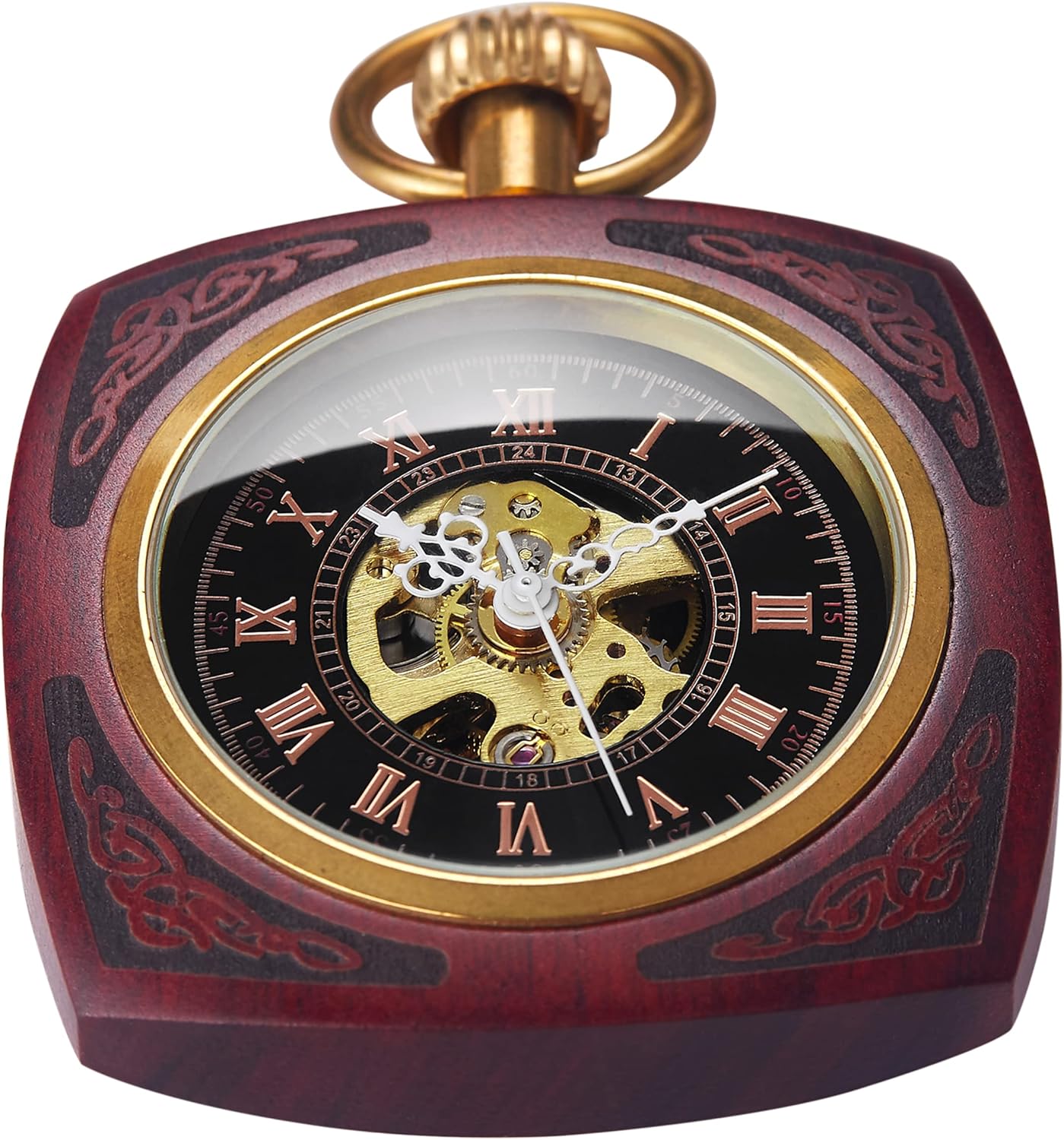 Men's Mechanical Pocket Watch, Roman Numeral Pointer Mechanical Pocket Watches for Men…