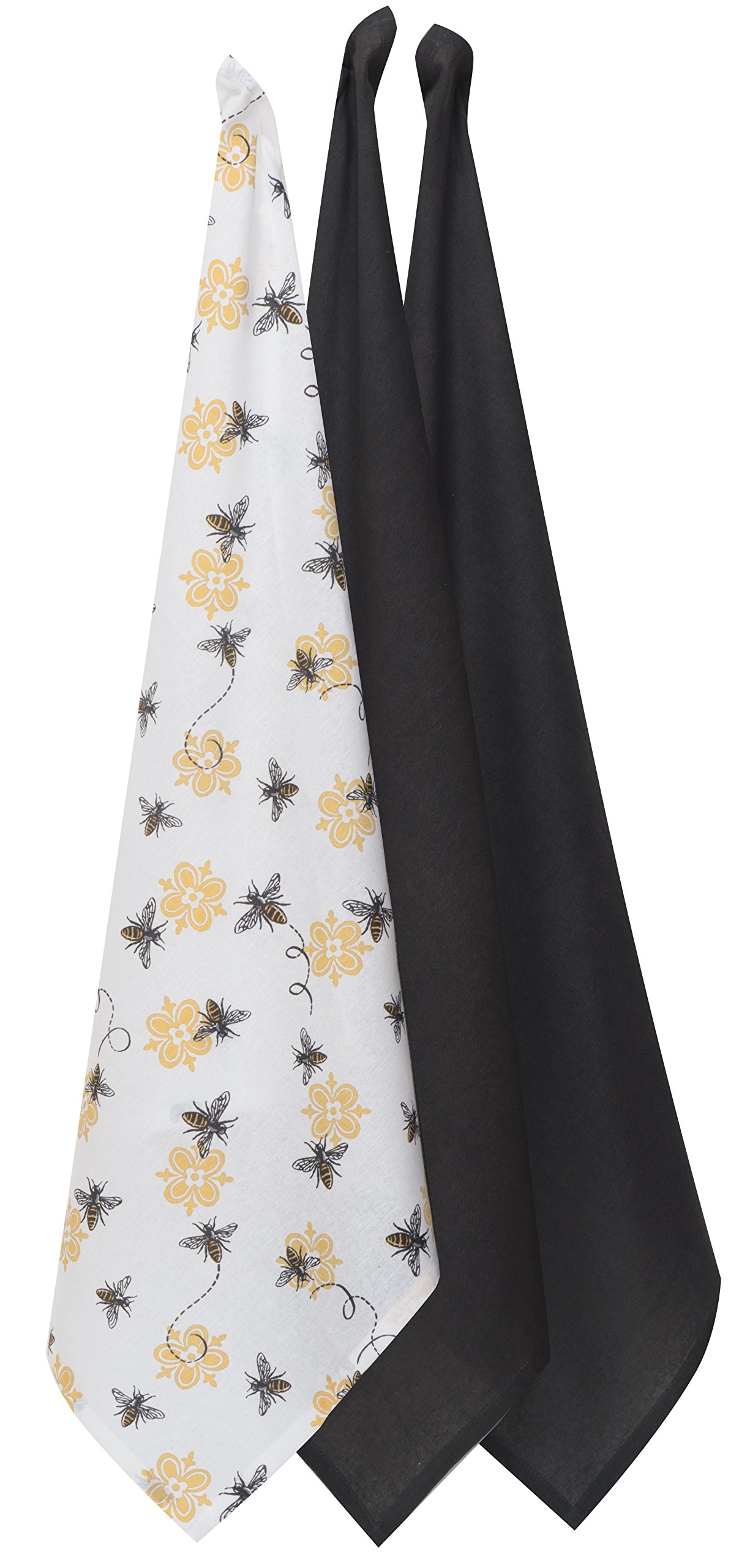 Kay Dee Designs 3-Piece Cotton Flour Sack Towel Set, 26 by 26-Inch, Queen Bee