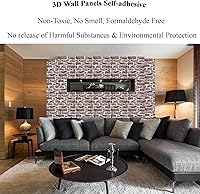 Vista 3 de Paneles de pared 3D para despegar y pegar, papel tapiz de ladrillo 3D para despegar y pegar, paquete de 10 paneles de pared de PVC autoadhesivos
