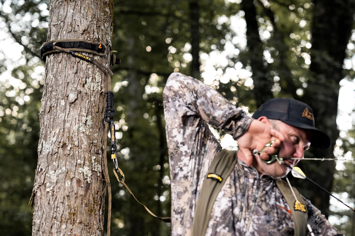 Hunter Safety System SlapStrap: Rope Management System for Saddle Hunting and Tree Stand Safety – Secure Lineman’s and Tether Rope with MOLLE Loops, Gear Storage & Included Pouch