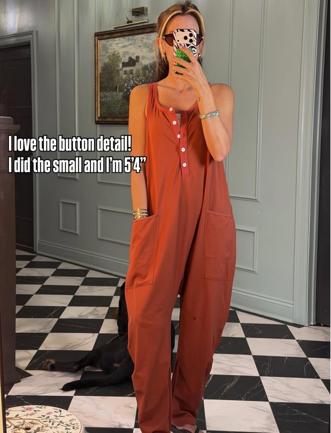 AMEBELLE Women's Casual Harem Overalls Sleeveless Jumpsuit Romper with Pockets Adjustable Straps Loose Fit Summer