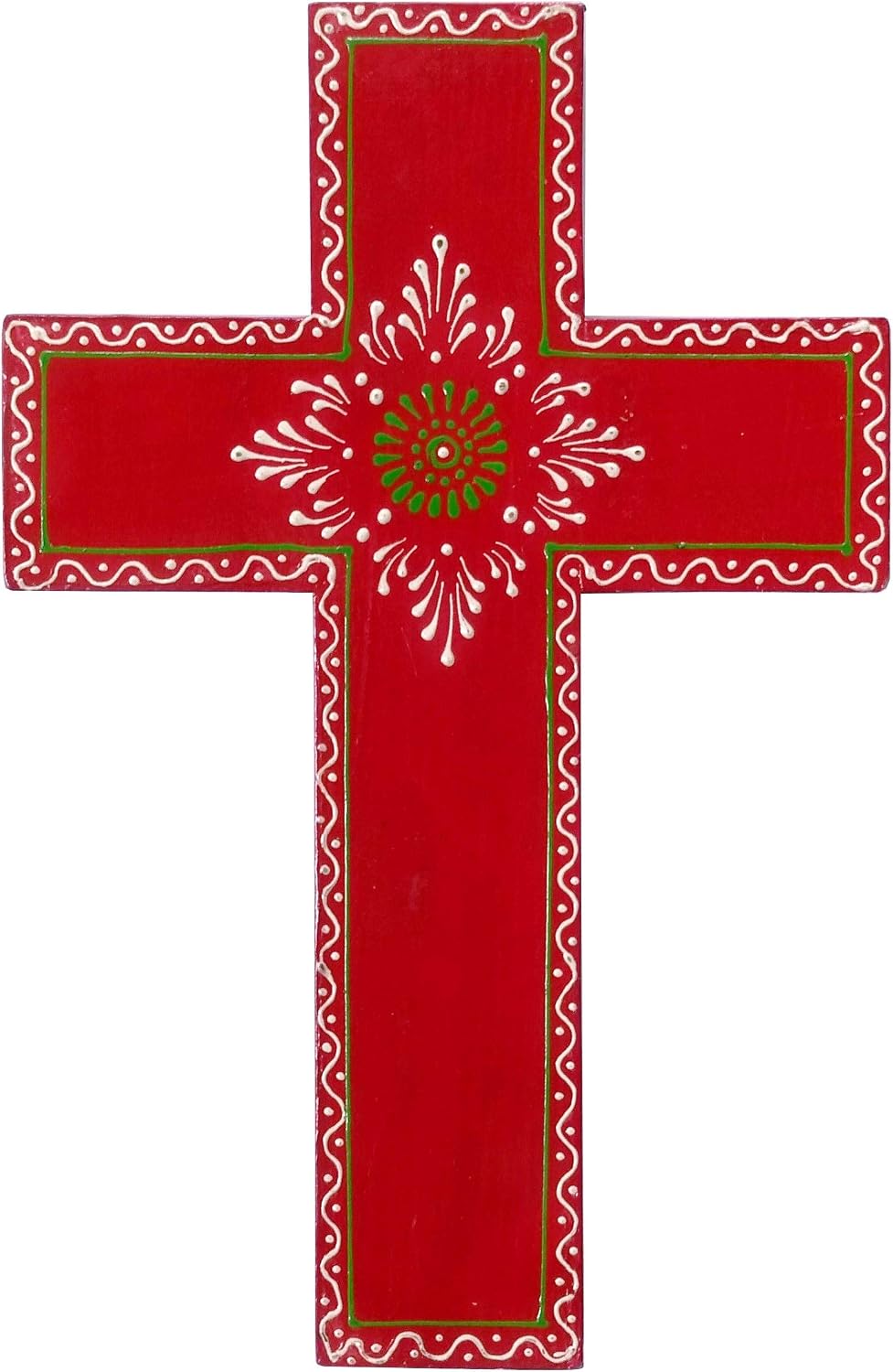 Purpledip Metal Cross with Glittering Gemstones: For Home, Altar or Car (11742)