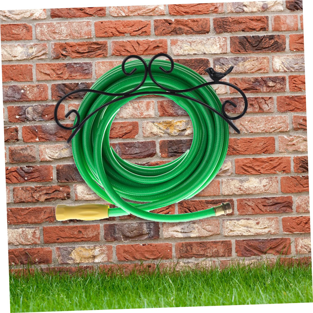 Wandmontierter Gartenschlauchhalter aus Eisen, Antik Elegant, Schwarz