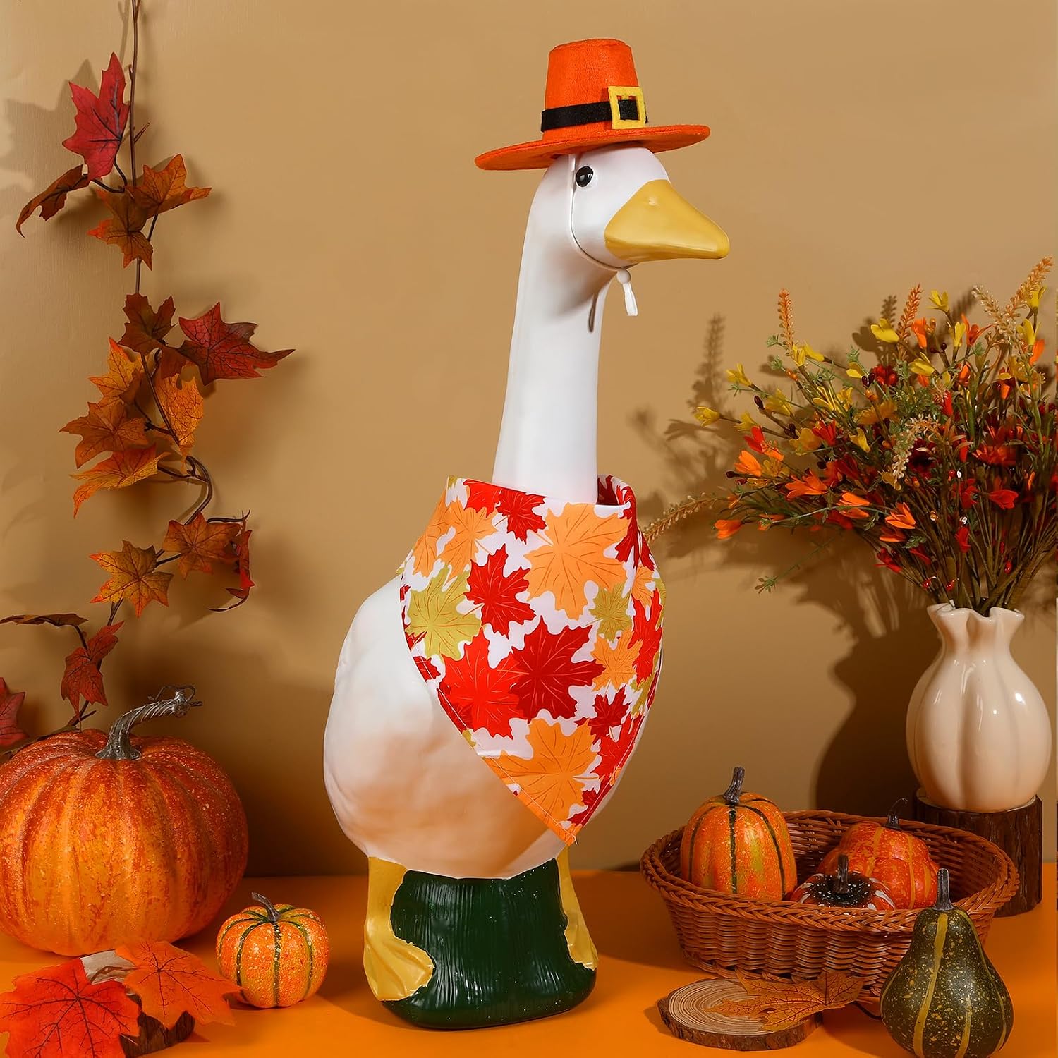 Fall Porch Goose Outfit Thanksgiving Costume Set for 17-23 Statue