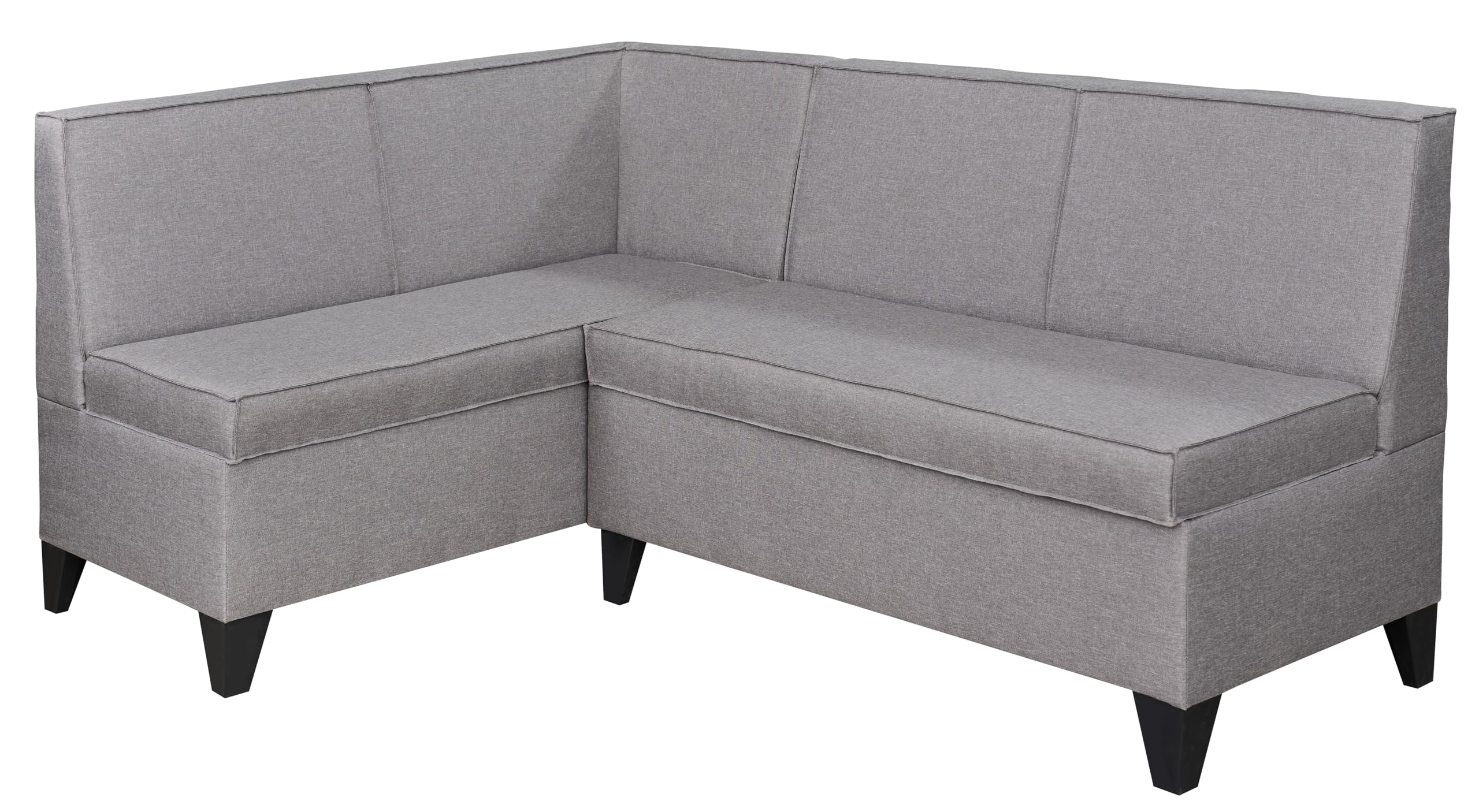 Rodnik Eckbank Look in grau, Sitzbank, Polsterbank mit Stauraum, Truhenbank 167x120 cm (kurzer Schenkel Links)