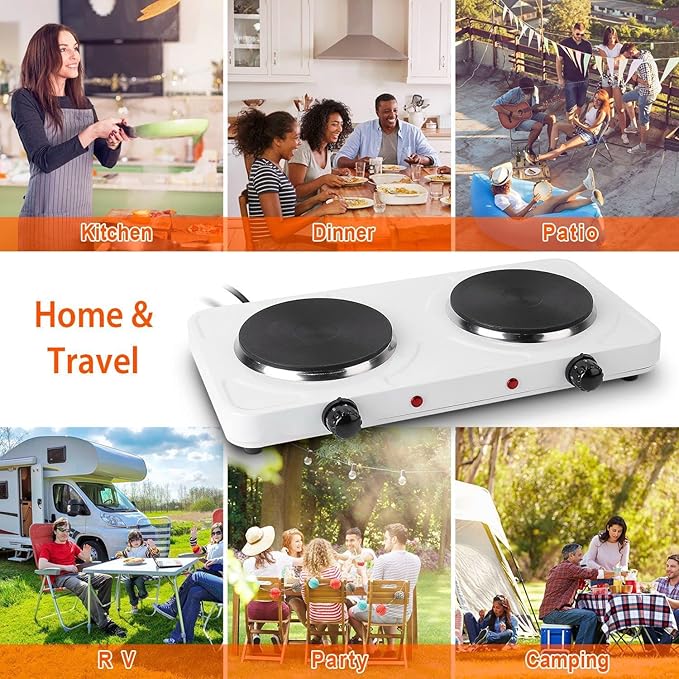 Estufa Eléctrica Portátil 2 Puestos 45.72 cm 110V miniatura 7