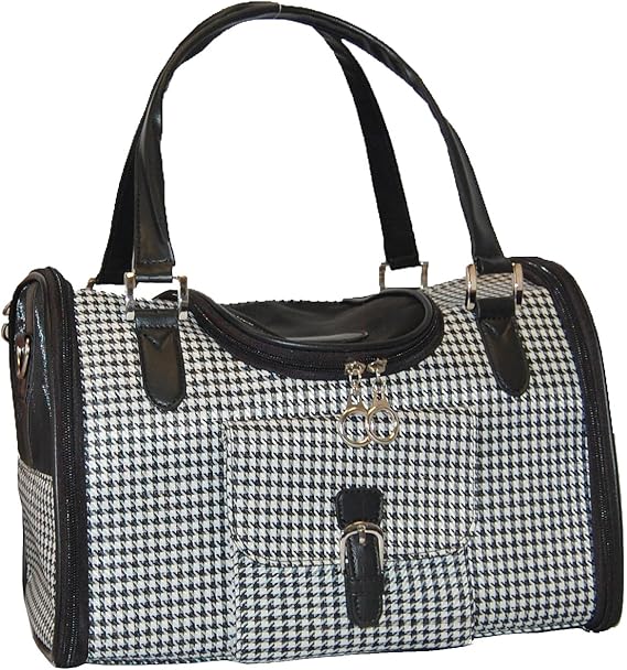 Anima Houndstooth Print Travel Carrier, 13Inch by 7Inch