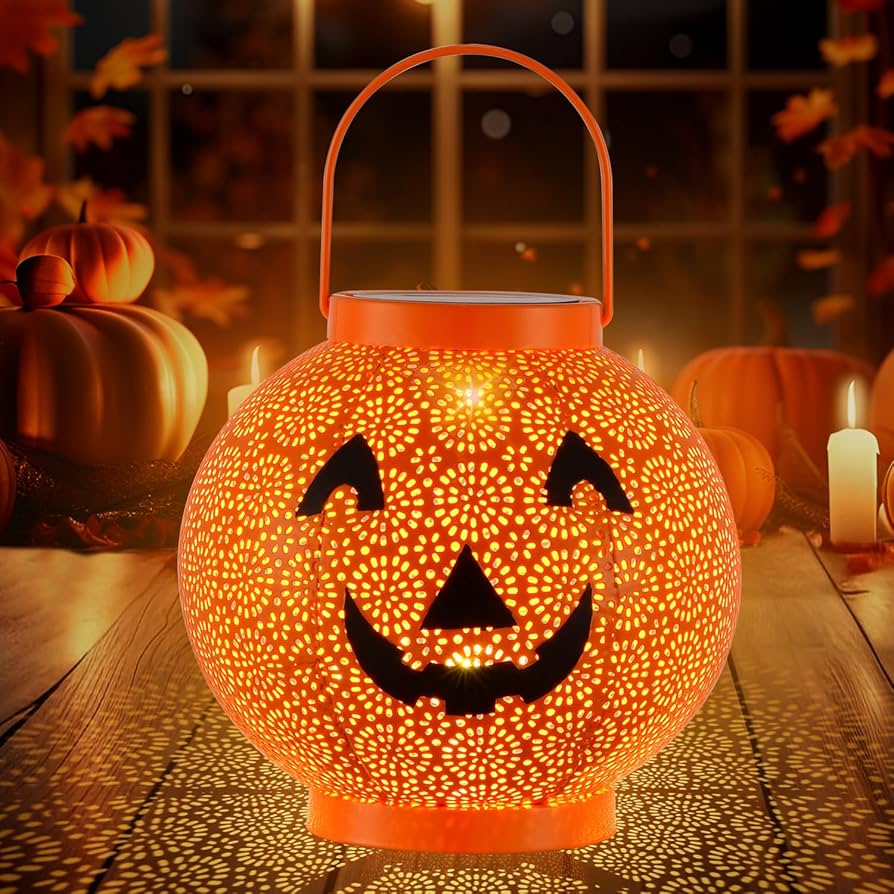 Amazon.com: Halloween Pumpkin Solar Lantern Outdoor Hanging