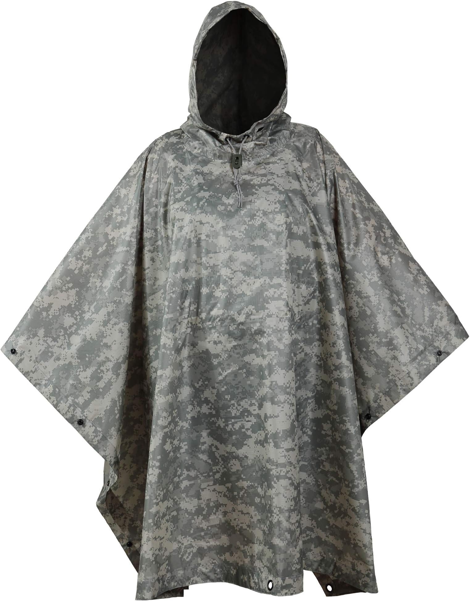 Military Style Poncho Multi Use Rip Stop Camouflage Regen Poncho