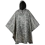 USGI Industries Military Style Poncho | Lightweight Tactical Multi Use Rip Stop Camouflage Rain Poncho | Perfect for Hiking, Hunting, Emergency Tent, Survival (ACU)