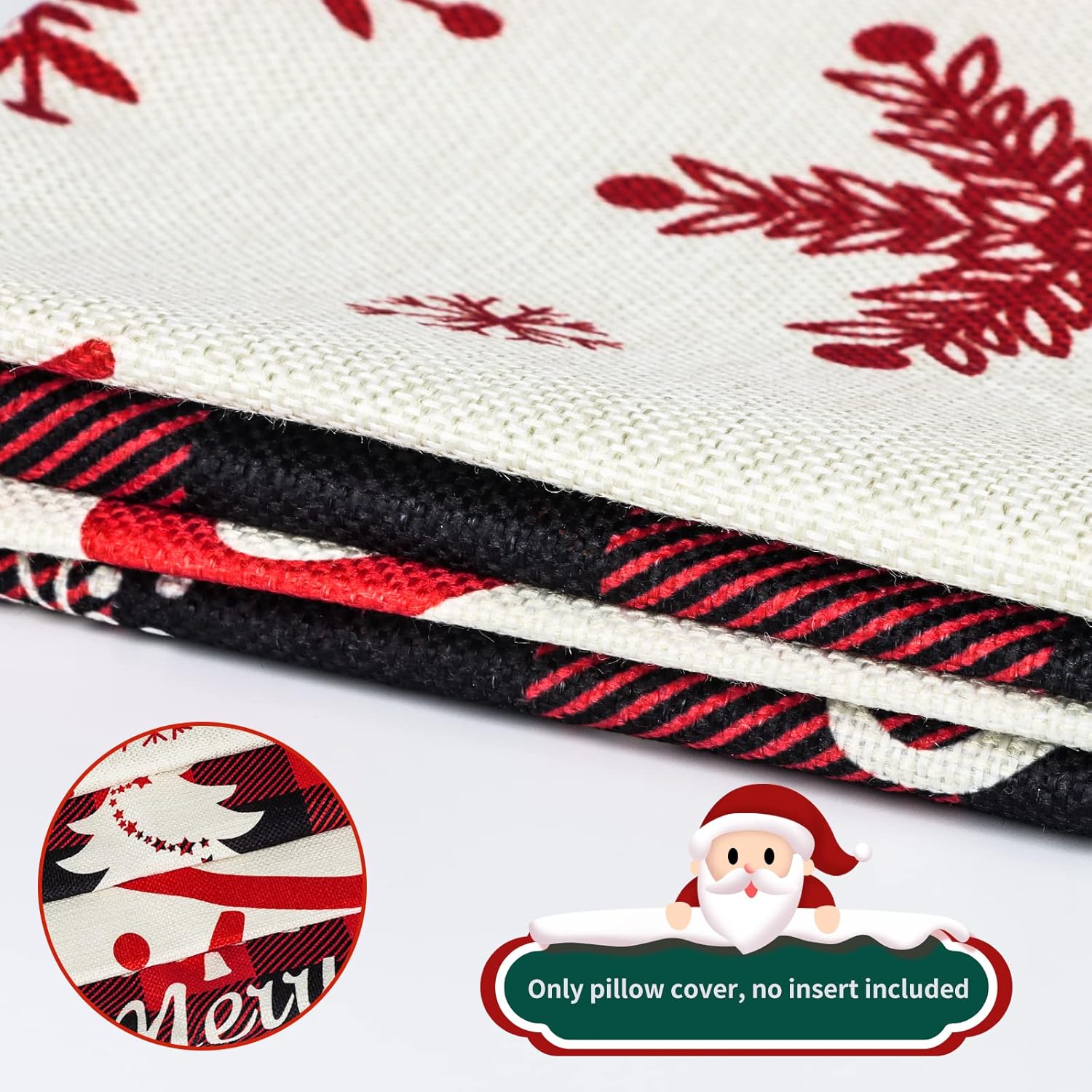 Christmas Pillow Covers 18x18,Red Black Buffalo Plaids Throw Pillow Case Christmas Decorations Set of 4 for Holiday Home Sofa Couch : Home & Kitchen
