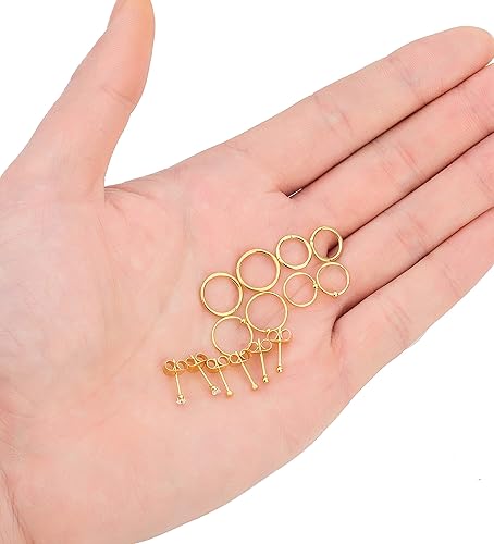 Miniatura 6 de 10 pares de aretes de acero inoxidable para cartílago, para hombres y mujeres