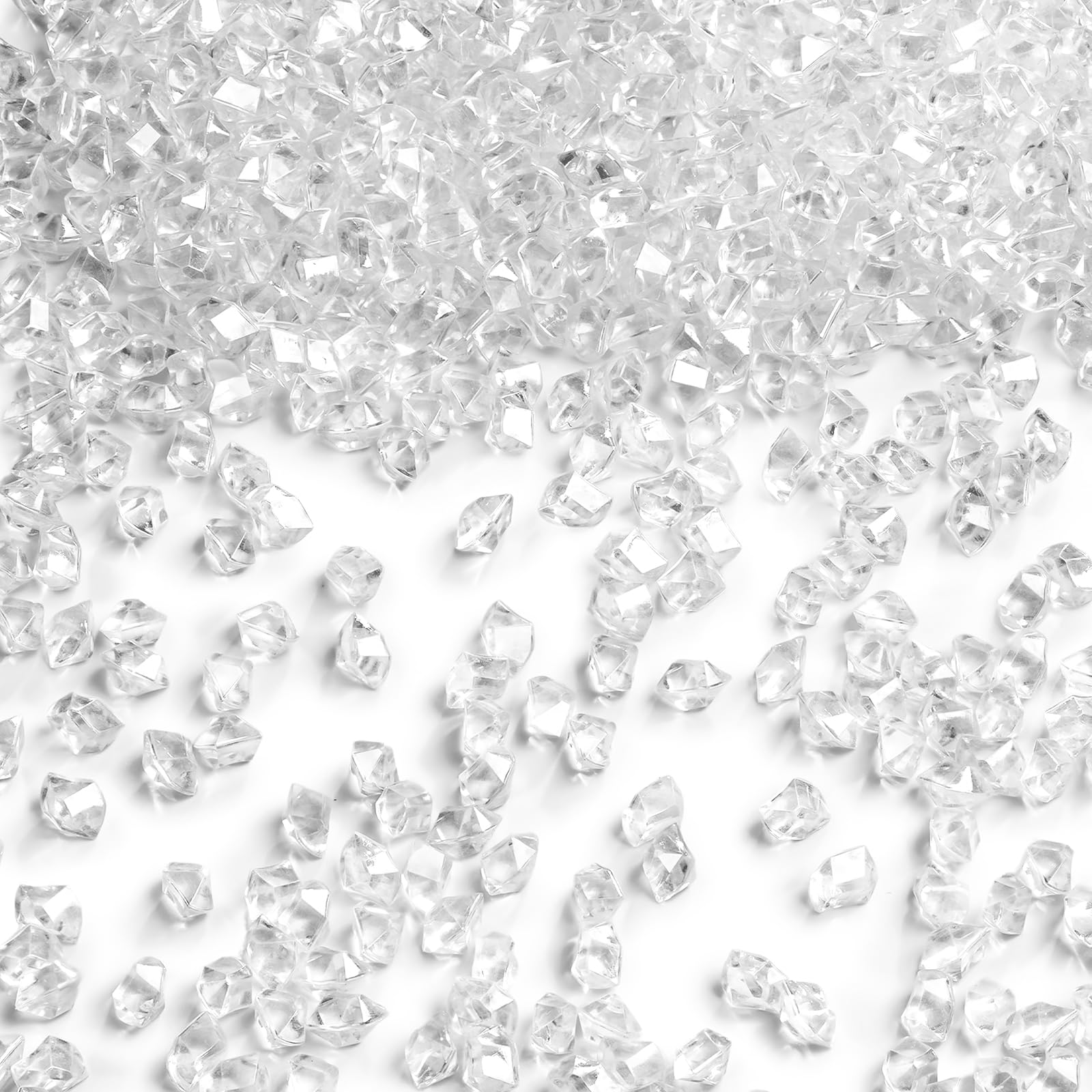 FUTUREPLUSX 5000PCS Fake Ice Rocks, 0.2" x 0.28", 1LB Clear Acrylic Gems Mini Fake Diamonds for Home Table Decorations Vase Fillers