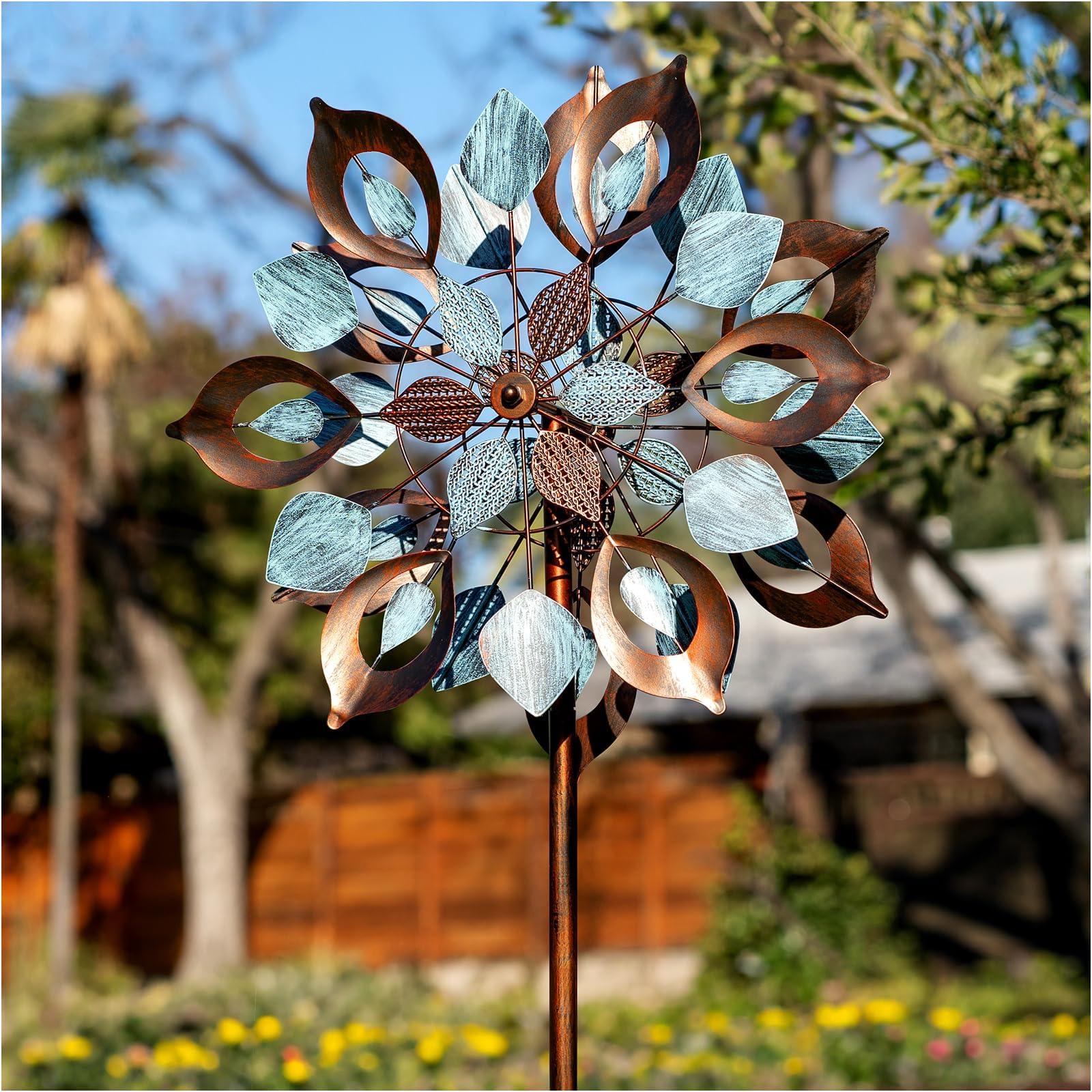 Unique and Magical Metal Windmill,3D Wind Powered