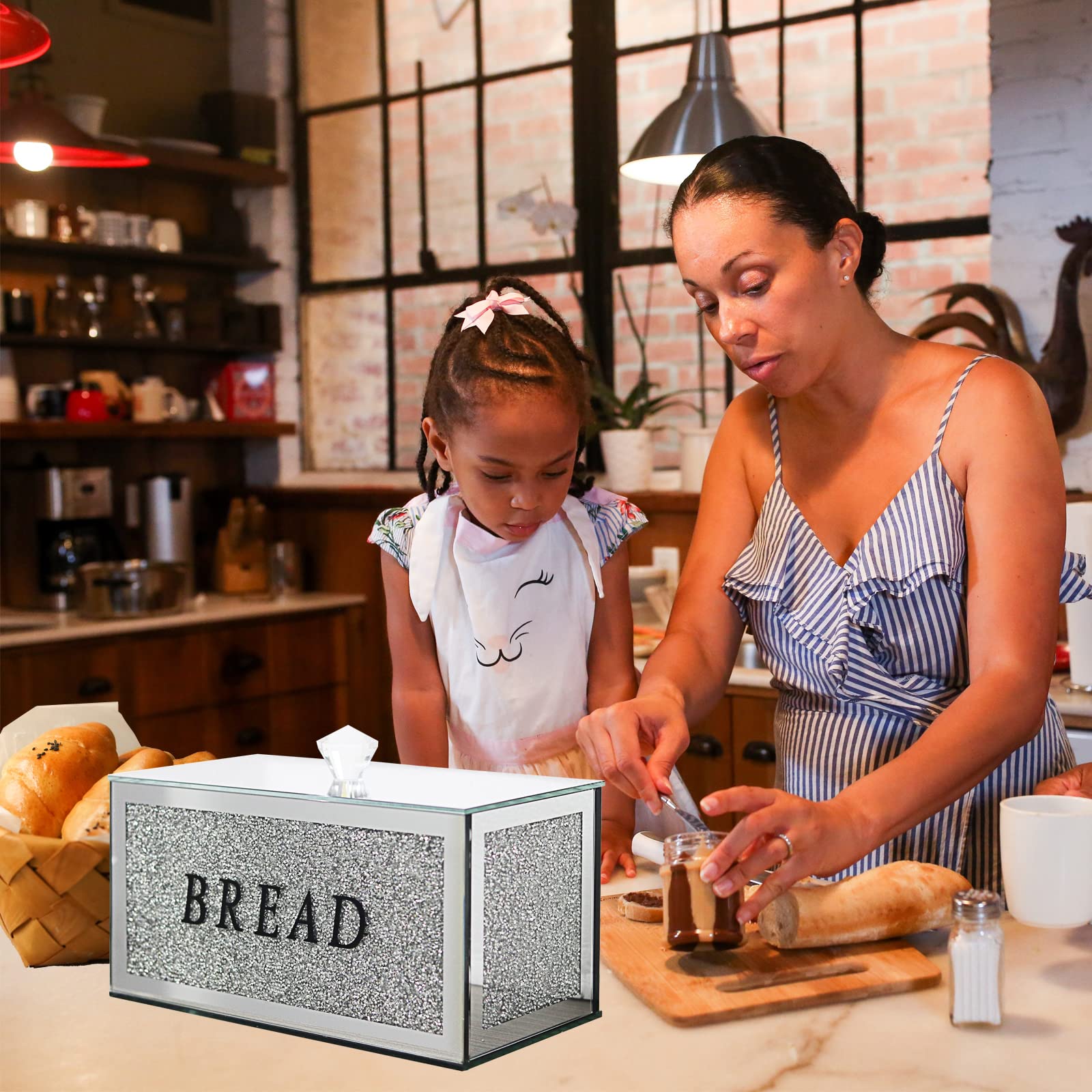 HUMAN MADE シルバー収納ケース　BREAD CASE Amazon.com: HMRCYTE Large Crystal Glass Bread Container Box with