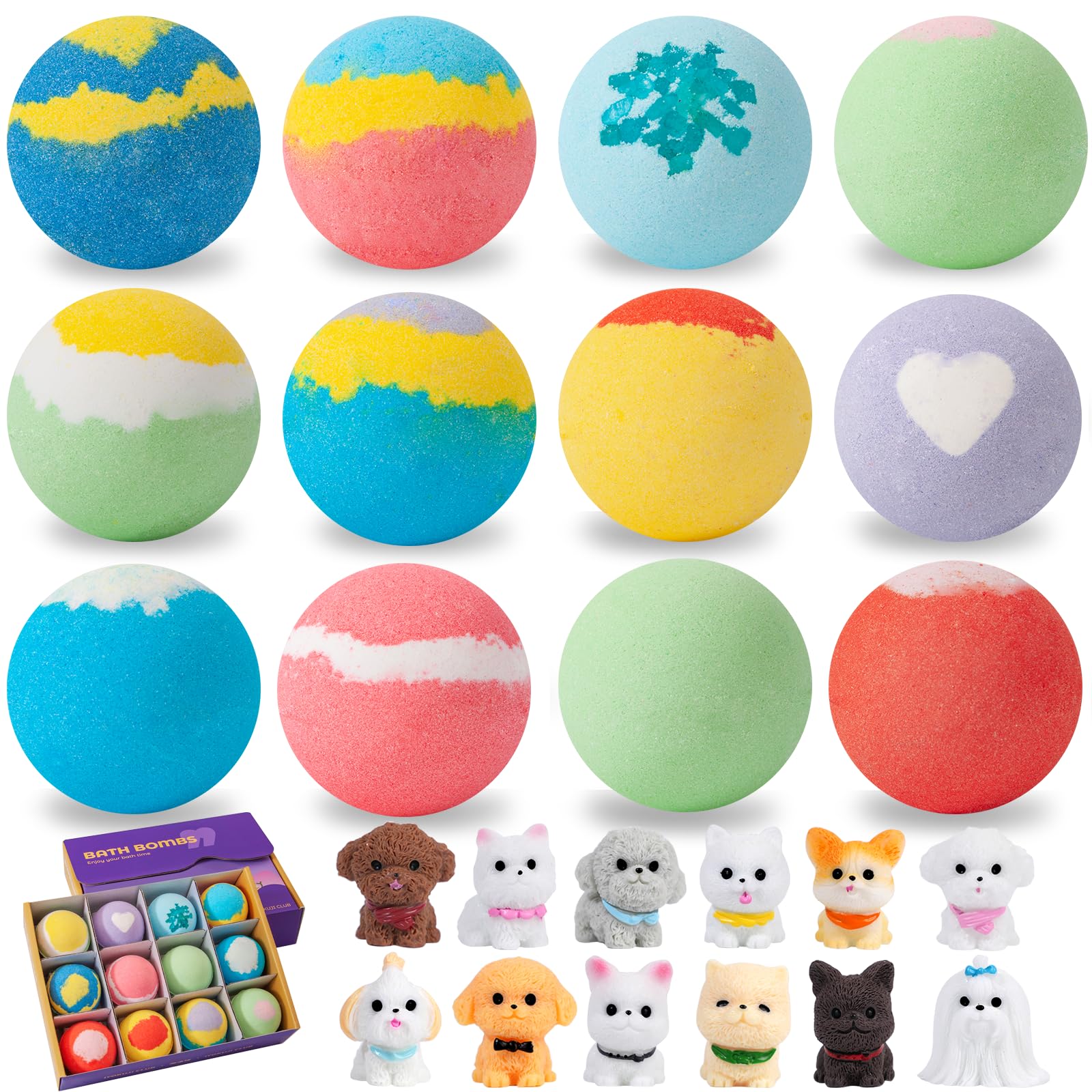 12 x Bombas de Baño para Niños, Conteniendo el Juguete Sorpresa en el Interior, Bombas de Baño Espumantes Orgánicas Naturales, Regalo para Niños y Niñas — view 8