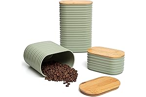 Mixpresso 3 Pcs Decorative Kitchen Canisters For The Kitchen Olive Green