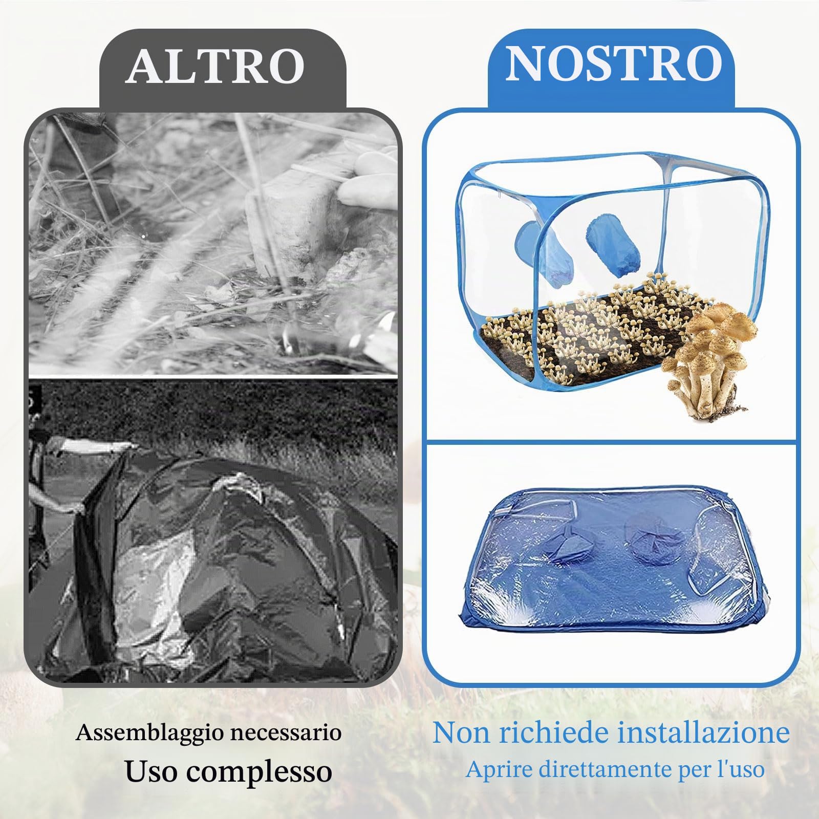Still Air Box, Set di Contenitori per Funghi in PVC Pop-Up, Allevamento di Funghi, Set Compatto per Interni, Casa, Giardino, Serra, Mini Casetta per Piante Grasse