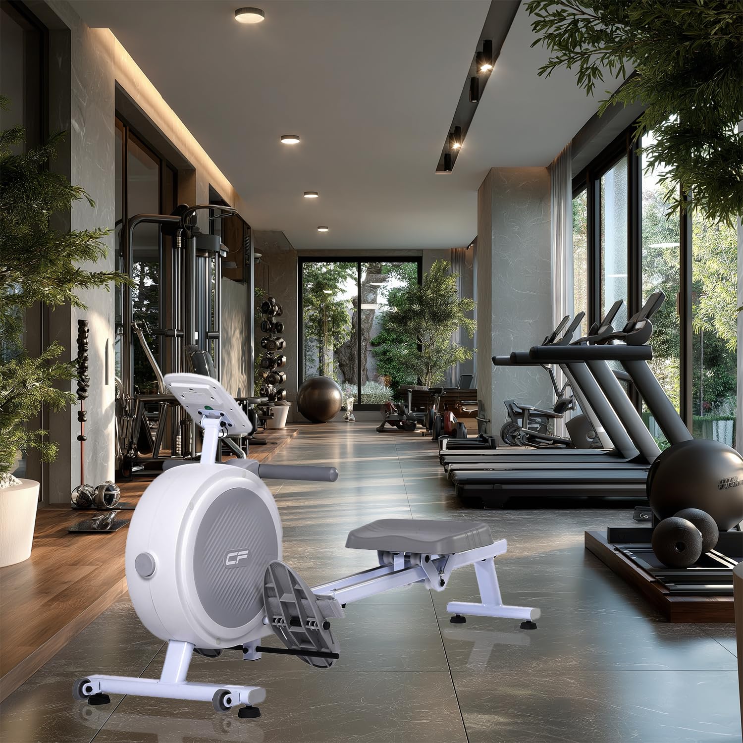 Clover Fitness Pagaie magnétique - Résistance réglable, LCD et design pliable pour entraînements de haute performance