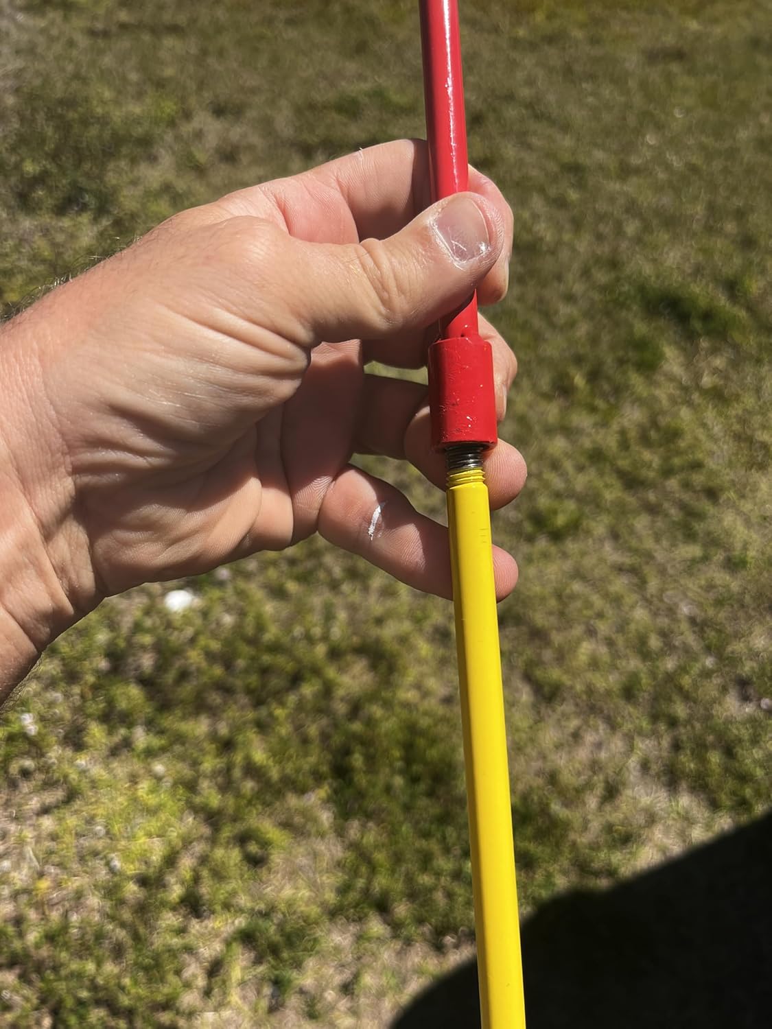 Shooting Target Stand - Modular Solid Steel Shephard Hook - 3 Pack, Select Red/White/Blue or Orange/Red/Yellow - 82" Max Height