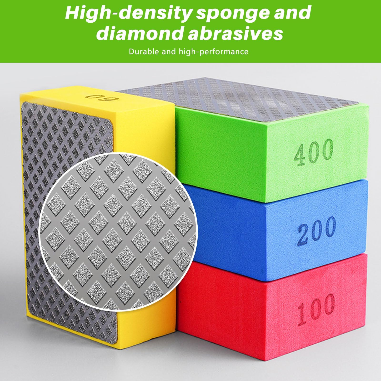 Oiieco 4Pcs Diamond Hand Polishing Pads, Diamond Sanding Blocks - Image 3