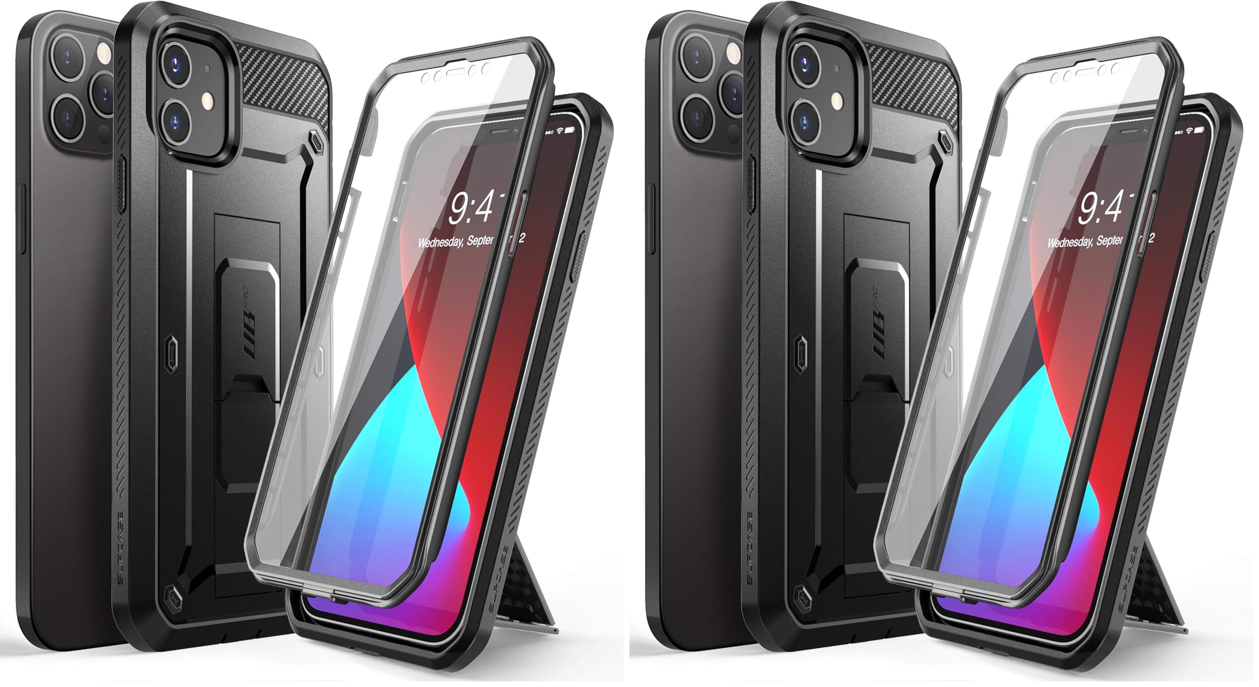 SUPCASE Unicorn Beetle Pro Series Case for iPhone 12 / iPhone 12 Pro (2020 Release) 6.1 Inch, Built-in Screen Protector Full-Body Rugged Holster Case