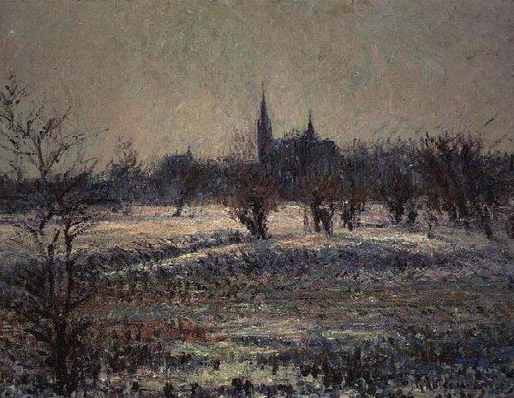SERENDIPITP Retro Picture Poster Wall Art Pictures Painting White Frost by Gustave Loiseau Wall Art Canvas Print for Wall Decor 60x90cm