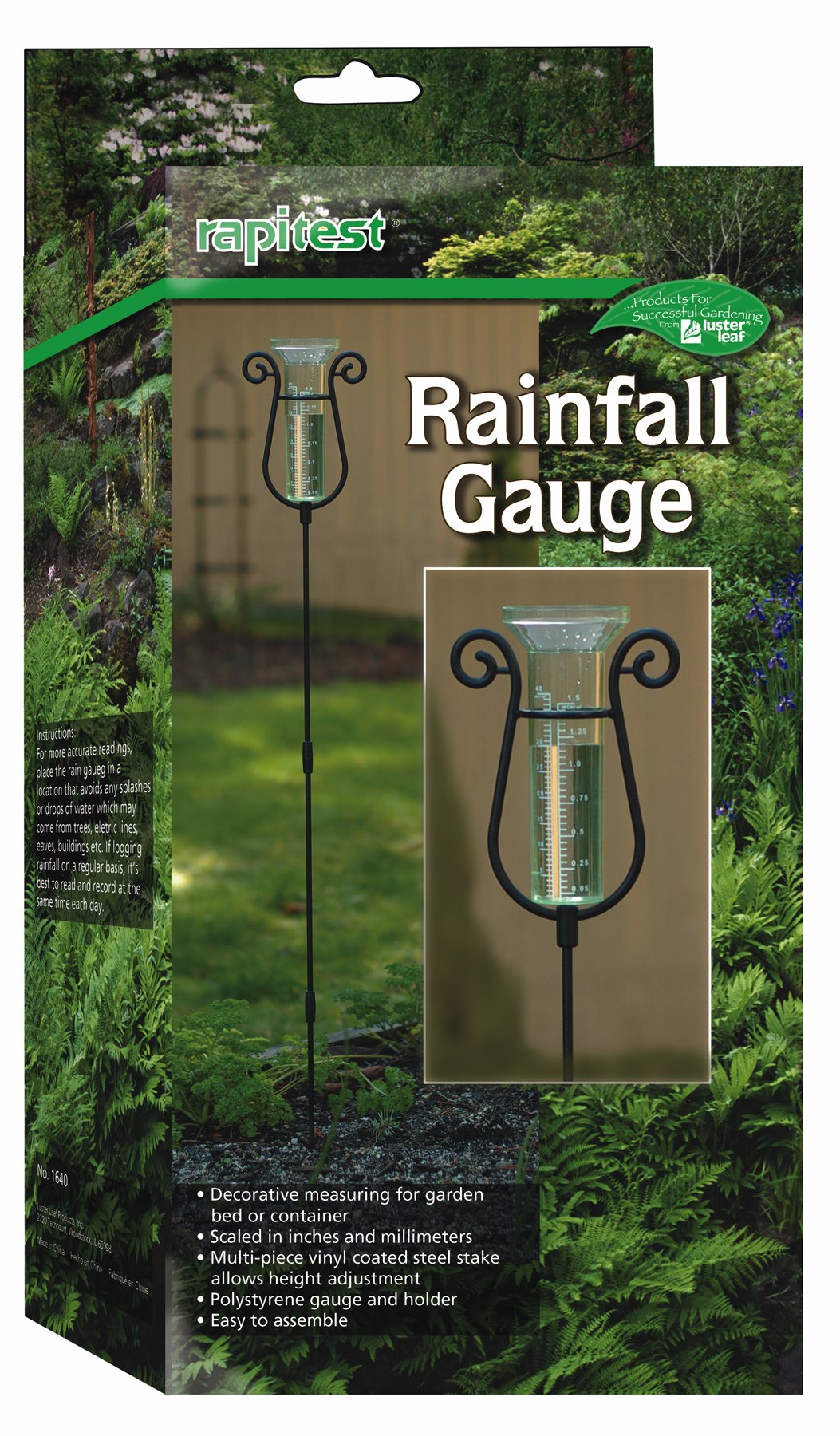 Luster LeafRain Gauge Stake 2.9 in. W x 2.9 in. L