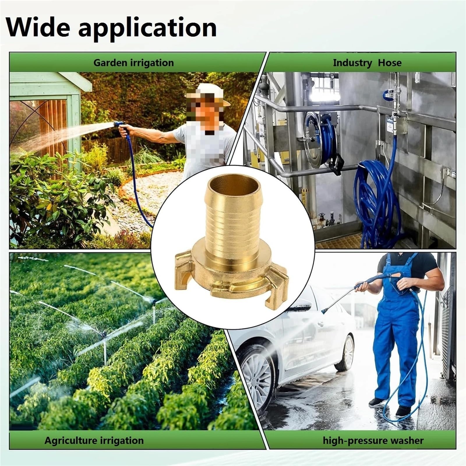 Raccord Tuyau D'Arrosage Laiton Connecteur de jardin en laiton, 2 pièces