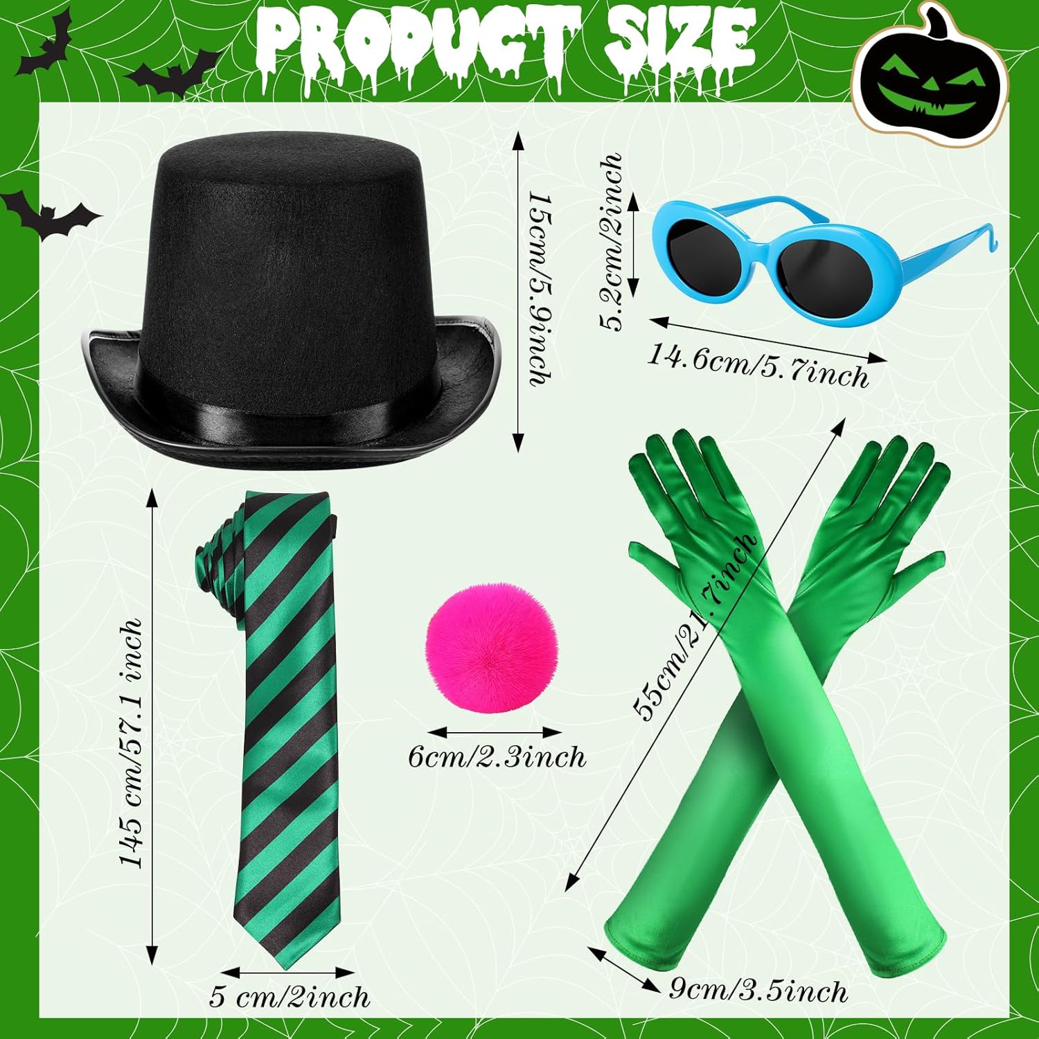 JenPen 9 Pcs Halloween Couple Costume Accessories Included Black Hat Yellow Headband Feather Boa Yellow Mustache Eyebrows Blue Glasses for Mustache Book Character Cosplay - Image 4