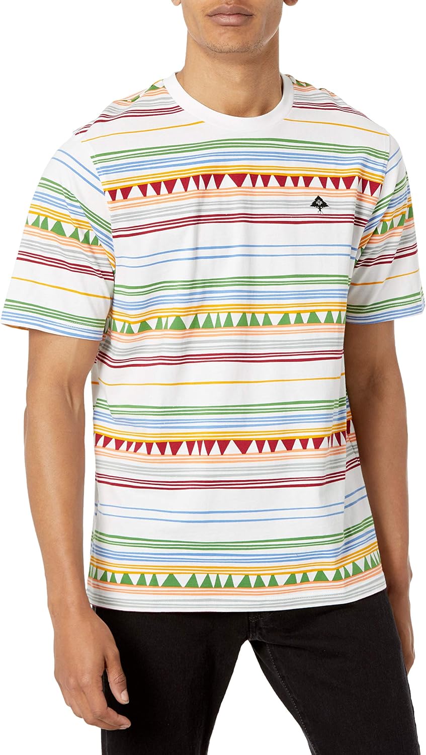 LRG Men's Spring 2021 Striped-Solid Knit Crew T-Shirt