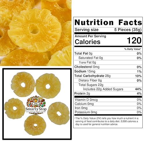 Miniatura 2 de Smarty Stop Frutas secas Great Healthy Snack (anillos de piña seca, 2 libras (paquete de 1))