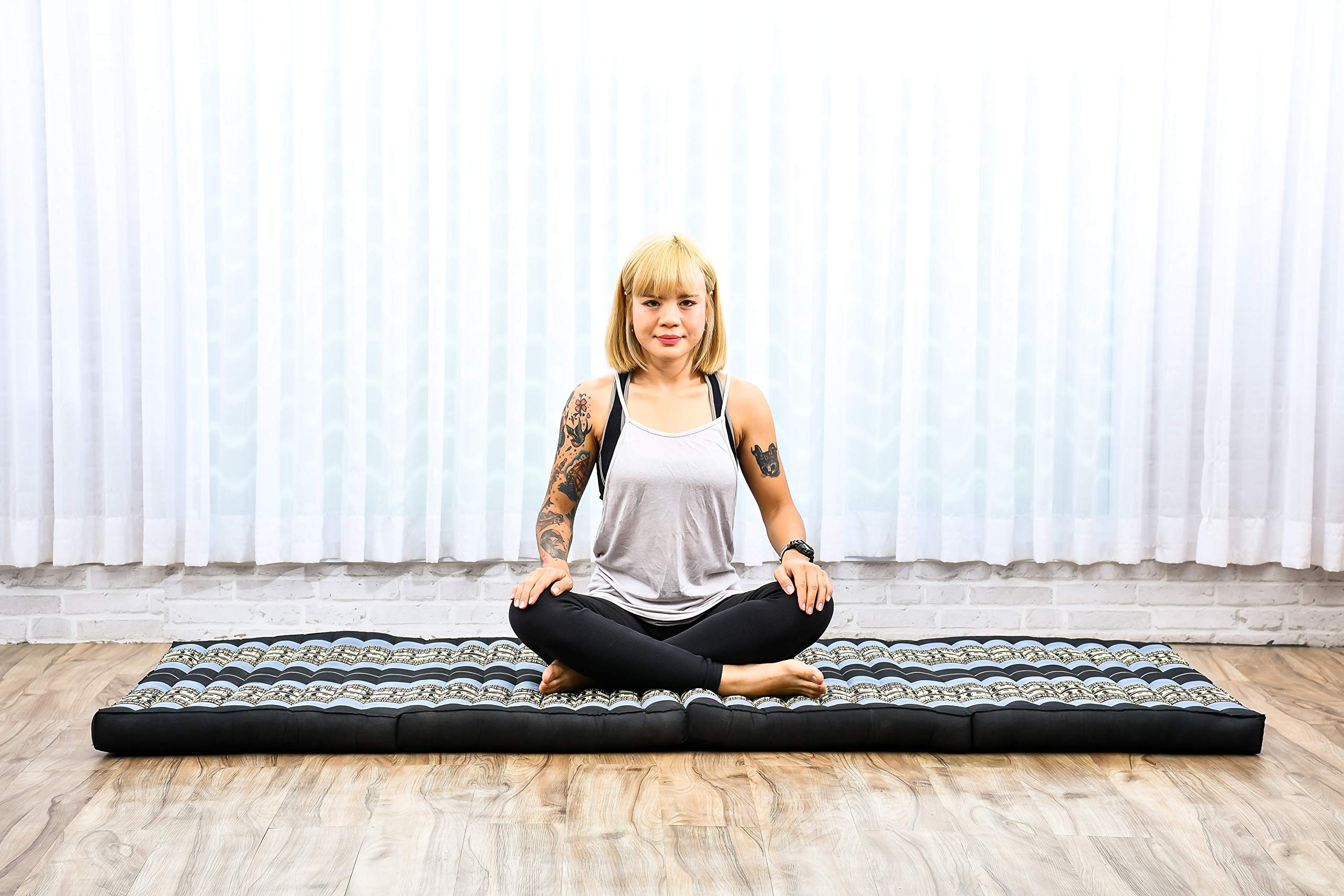 Leewadee Gran Colchoneta Tailandesa Plegable - Kapok Suelo Futon Alternativa para Masaje Thai, Yoga & Meditación
