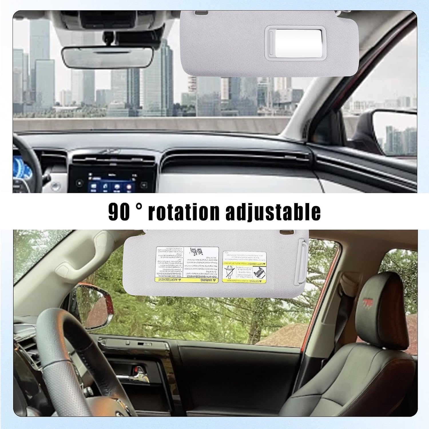 Right Passenger Side Sun Visor Grey Fit for Toyota 4RUNNER 2010-2023 Replace 74310-35B01-E1 74310-35B00-E1