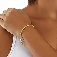 Vista 2 de Tienda Essentials Pulsera de cadena de bolas chapada en 14 quilates