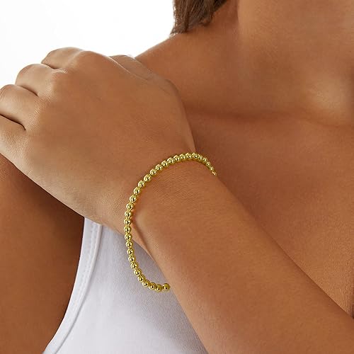 Miniatura 2 de Tienda Essentials Pulsera de cadena de bolas chapada en 14 quilates