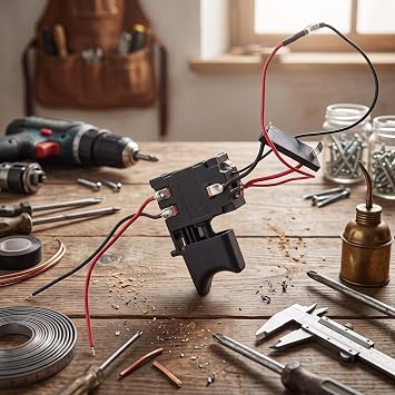Electric Drill Switch,12V Lithium Battery Cordless Drill Speed Control Trigger Switch with Small Light