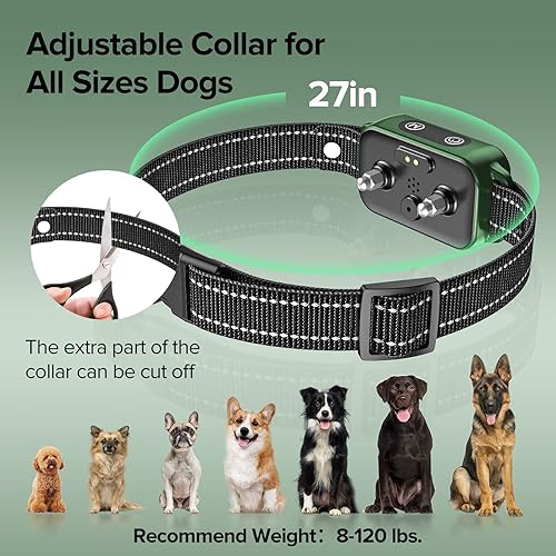 Miniatura 9 de DINJOO Collar antiladridos para perros, collar antiladridos para perros grandes, medianos y pequeños, collar inteligente de entrenamiento