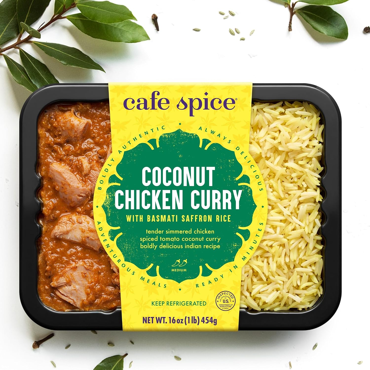 Café Spice Coconut Chicken Curry with Saffron Rice, 16 oz