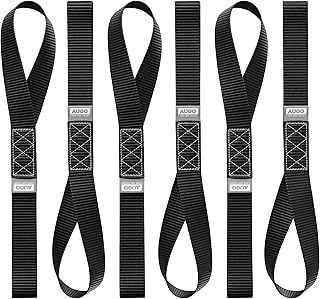 AUGO Heavy Duty Soft Loops –Pack of 6-1.5” x 17” Tie Down Anchor Straps for Use w/Ratchet Strap Hooks – 3000Lb Load Capacity & 10,000Lb Break Strength – Great for Motorcycle, Bike, Roof Rack, Etc.