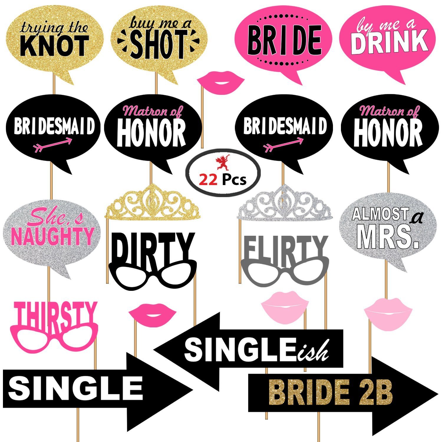 Party Propz™ Bachelorette Theme Photo Props Set of 23 / Bachelorette