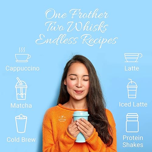 Miniatura 5 de Zulay - Mezclador de mano con espumador de leche de doble batidor - Espumador de alta potencia para café con motor mejorado - Mezclador de bebidas