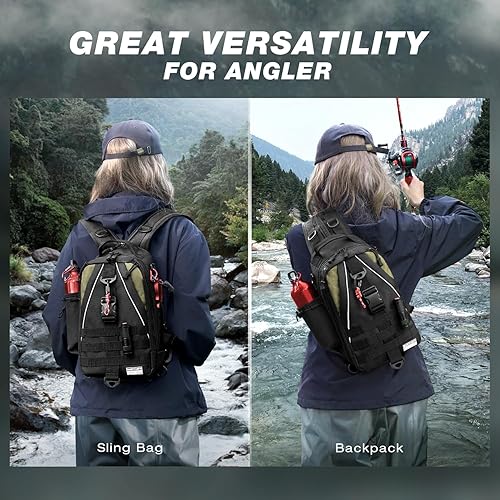 Miniatura 2 de Ghosthorn - Mochila de almacenamiento para aparejos de pesca exteriores, mochila de hombro, bolso para equipo de pesca