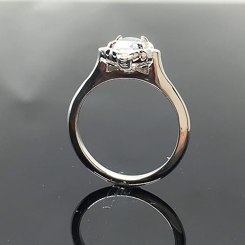 Miniatura 5 de Moonstone Engagement Ring - .925 Sterling Silver Victorian Moonstone Engagement Ring - Vintage Inspired Moonstone Ring - Rainbow Moonstone Ring