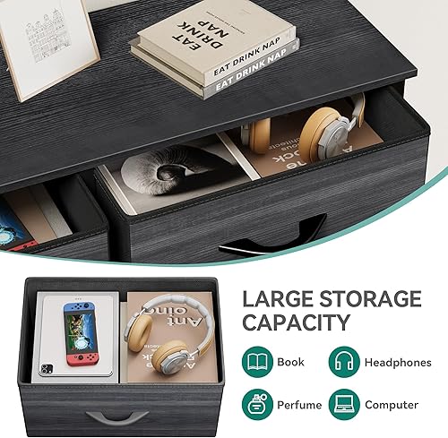 Miniatura 4 de YITAHOME Cómoda de 10 cajones, torre de almacenamiento de tela, unidad organizadora para sala de estar, pasillo, armarios, marco de acero