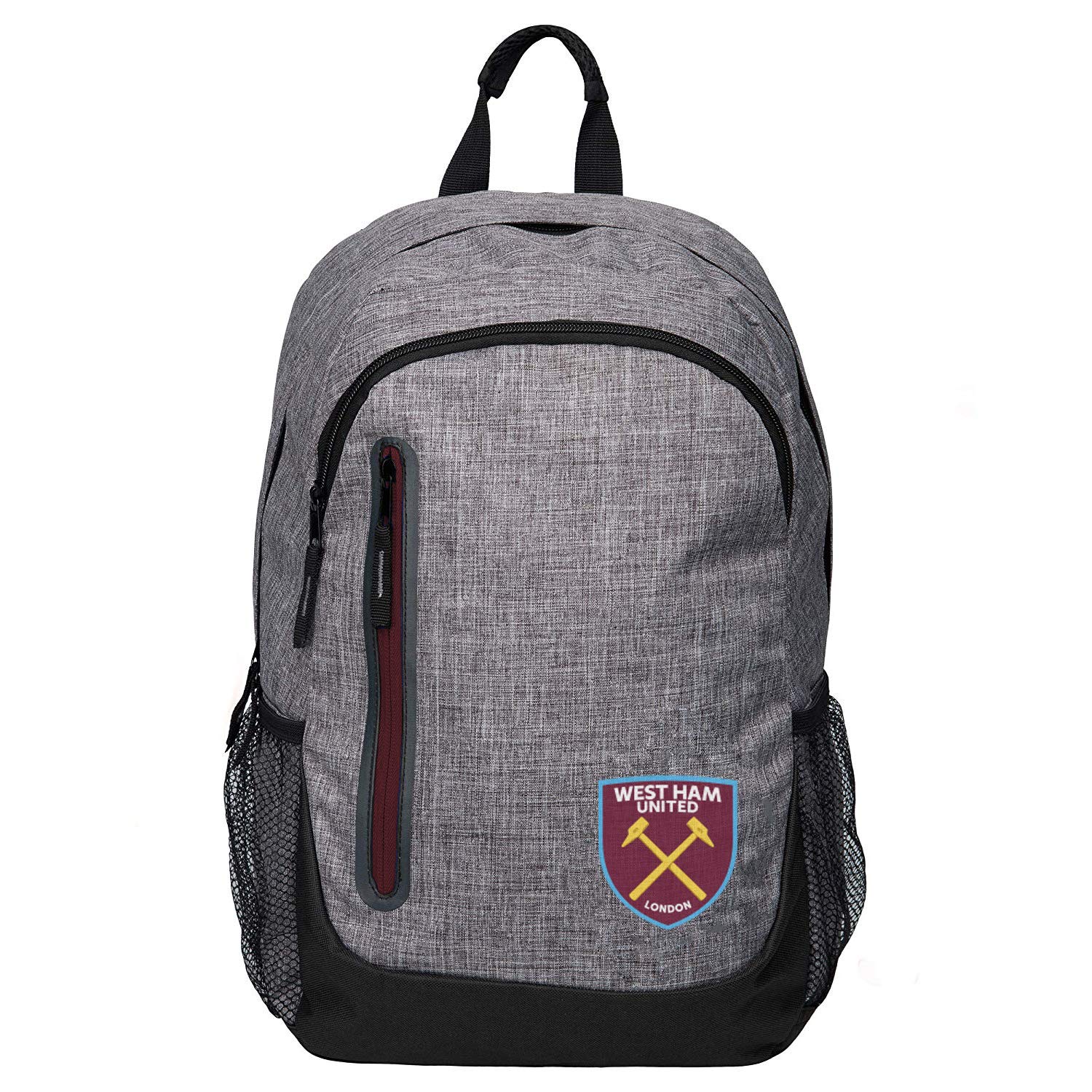 FOCO Football Club Branded Premium Heather Grey Laptop Backpack (West Ham United)